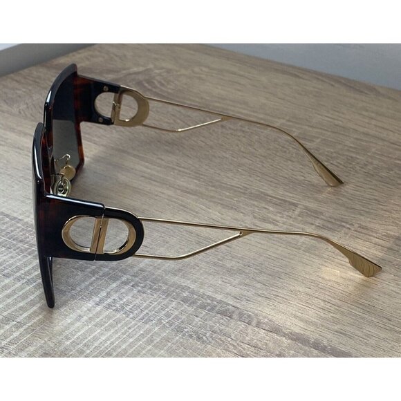 Dior 30 Montaigne Tortoise Dark Havana Oversized Square Gradient Sunglasses - Picture 9 of 16